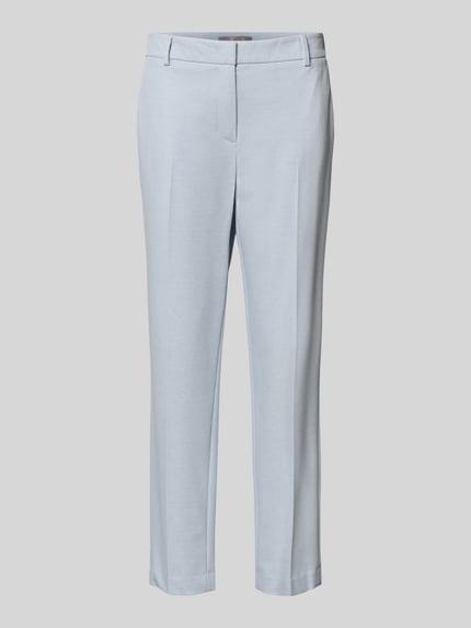 Produktfoto, Hose mit Bügelfalten von Christian Berg Woman Selection, Damen Hose aus Material-Mix mit Viskose-Anteil, Regular-Fit, Gesäßtasche, Bundweite 42 cm bei Größe 36, Innenbeinlänge 72 cm bei Größe 36, hellgraue Farbe, glatte Struktur