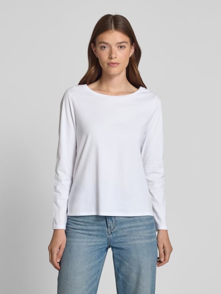 Marc O'Polo Longsleeve aus Baumwolle mit Logo-Detail Weiss 4