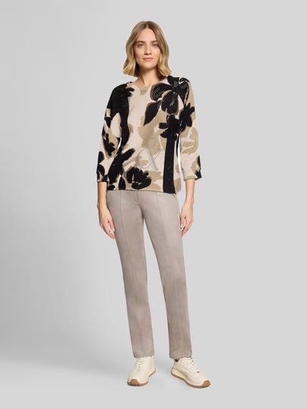 Betty Barclay Broek van imitatieleer met logodetail Taupe - 1