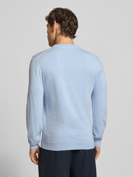 MCNEAL Strickpullover aus Baumwoll-Kaschmir-Mix mit Rundhalsausschnitt Bleu Melange 5