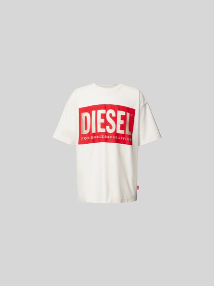 Diesel T-shirt z nadrukiem z logo Biały 2