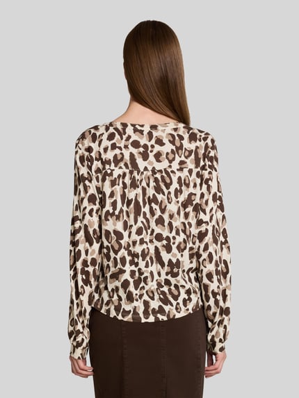 Tom Tailor Regular Fit Langarmbluse aus Baumwoll-Modal-Mix Mittelbraun 5