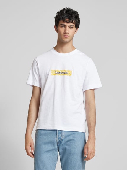 JACK & JONES T-shirt z nadrukiem z logo model ‘SPLIT’ Biały 4