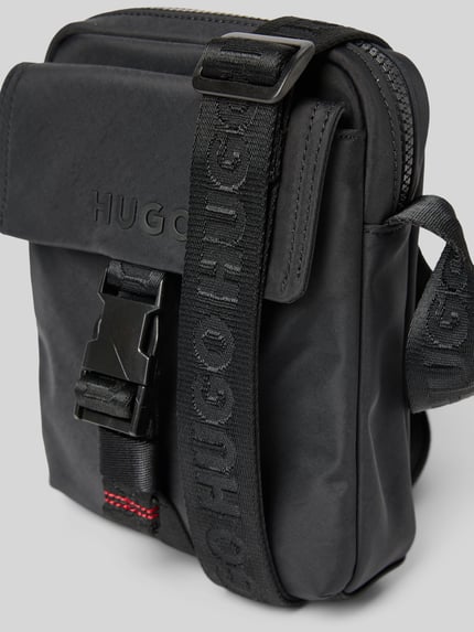 HUGO Handtas met labeldetail, model 'Marsel' Zwart - 2