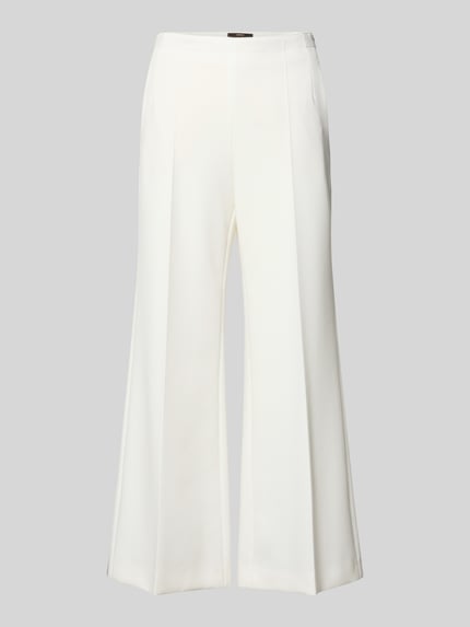 Produktfoto, Slim Fit Culotte mit Bügelfalten von Windsor aus weißem Material-Mix mit Viskose-Anteil, elastischer Bund, glatte Textur.
