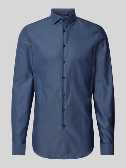 Jake*s Slim Fit Businesshemd in Premiumqualität mit extra langem Arm Marine 2