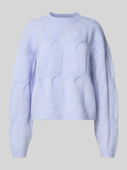 PIECES Relaxed Fit Strickpullover mit Woll-Anteil Modell 'JENNA' Hellblau 2