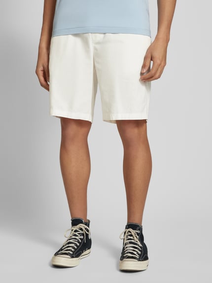 Blend Regular Fit Sweatshorts aus Leinen-Mix Modell 'BAY' Weiss 4