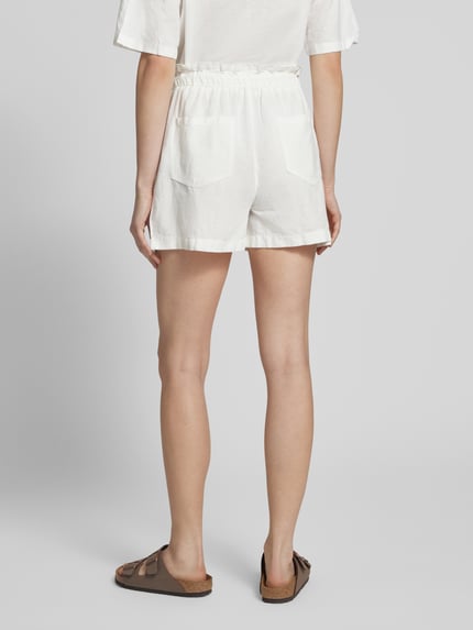 Tommy Jeans Regular Fit Paperbag-Shorts aus Baumwoll-Leinen-Mix Ecru 5