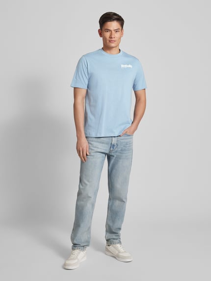 ROTHOLZ T-Shirt mit Label-Print Modell 'Retro Logo' Hellblau 1