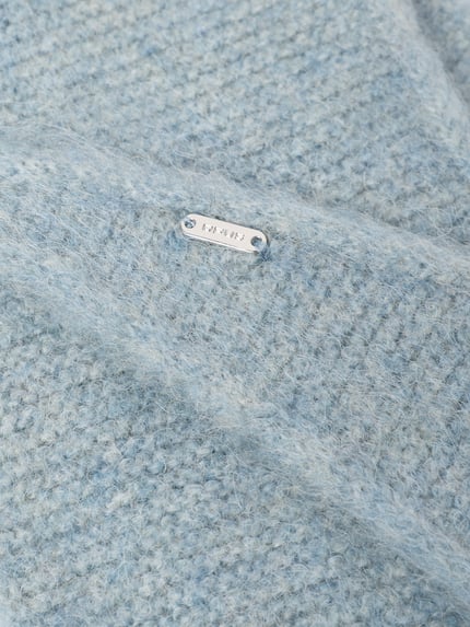 OPUS Schal mit Label-Detail Modell 'Ableti scarf' Hellblau 2