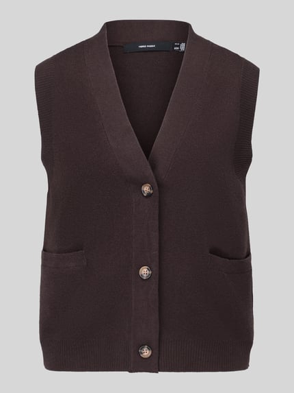 VERO MODA Strickweste mit V-Ausschnitt Schoko 2