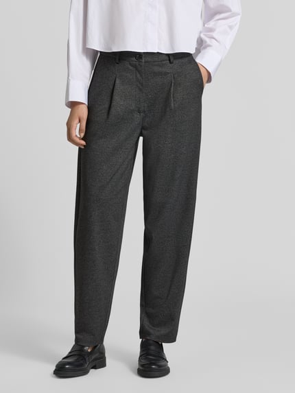 Soyaconcept Bundfaltenhose mit seitlicher Eingrifftasche Dunkelgrau 4