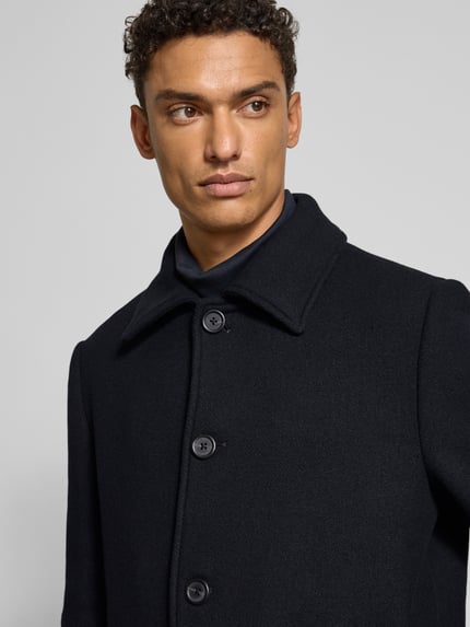Selected Płaszcz o kroju regular fit z mieszanki wełny model ‘ARCHIVE’ Ciemnoniebieski 3