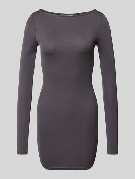 REVIEW Minikleid mit U-Boot-Ausschnitt Dunkelgrau 2