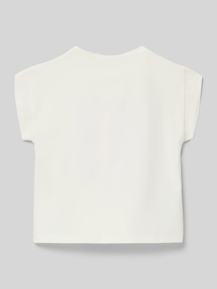 Produktfoto, T-Shirt mit Motiv-Print van Mayoral in wit, katoen-elastaan mix, regular fit, ronde hals, ruglengte maat 116: 38 cm