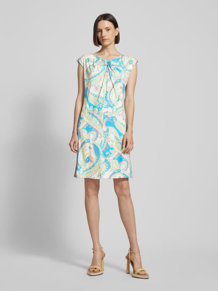 s.Oliver BLACK LABEL Knielange jurk met knoopdetail Geel - 1