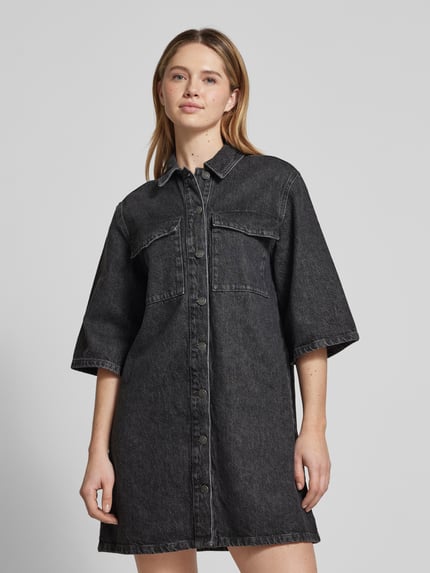 Selected Knielanges Jeanskleid mit Brustpattentaschen Modell 'HARPER' Black 4