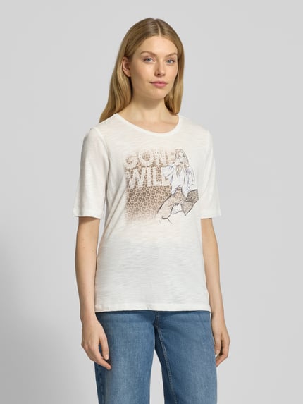 Milano Italy T-shirt met motiefprint Offwhite - 4