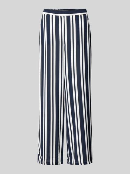 VILA Wide leg broek met streepmotief, model 'RASHA' Marineblauw - 2