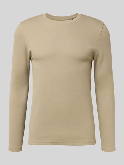 MCNEAL Longsleeve mit Strukturmuster und Rundhalsausschnitt Mud Melange 2