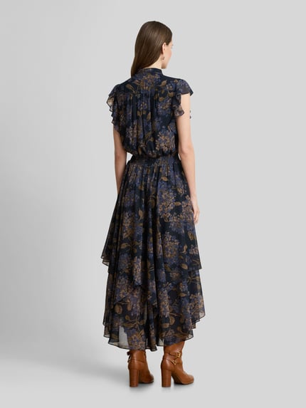 Lauren Ralph Lauren Maxikleid mit Bindeschleife am Ausschnitt Marine 5
