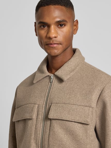 JACK & JONES Premium Hemdjacke mit Brusttaschen Modell 'RUSSEL' Beige 3