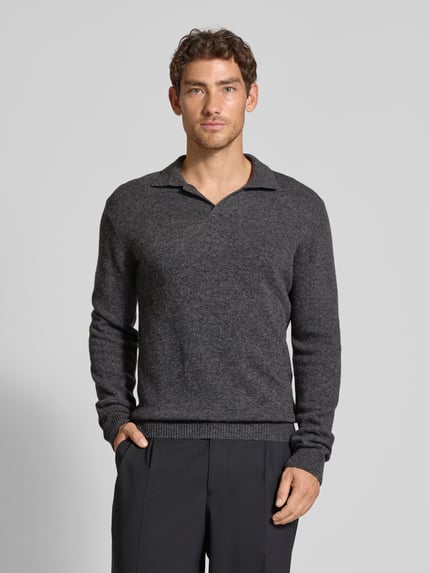 Casual Friday Gebreide pullover van wolmix met polokraag, model 'Karl' Middengrijs - 4