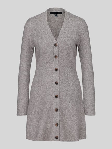 VERO MODA Strickkleid mit durchgehender Knopfleiste Taupe Melange 2