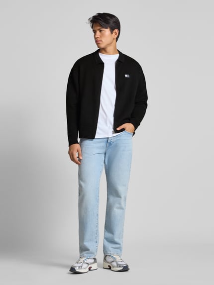 Tommy Jeans Relaxed Fit Strickjacke aus reiner Baumwolle Black 1