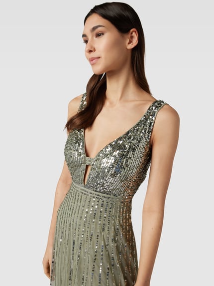 Lace & Beads Abendkleid mit Paillettenbesatz Mint 3