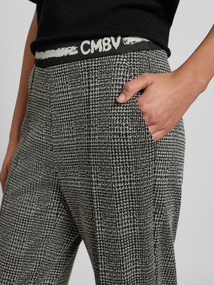 CAMBIO Spodnie z mieszanki wiskozy z wzorem w kratę glencheck model ‘AVA’ Czarny 3