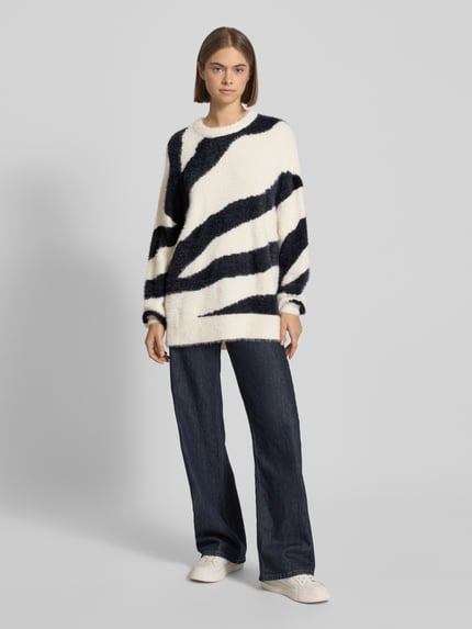 NOISY MAY® Strickpullover mit Rundhalsausschnitt Modell 'HEIDI' Ecru 1