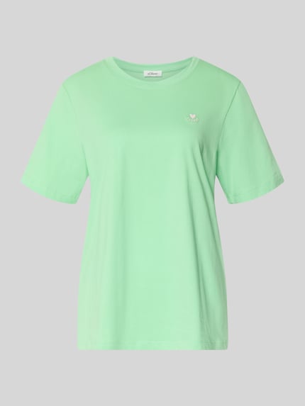 s.Oliver RED LABEL Regular fit T-shirt van puur katoen Lichtgroen - 2