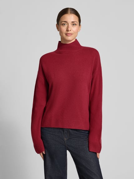 Christian Berg Woman Strickpullover mit Stehkragen Dunkelrot 4