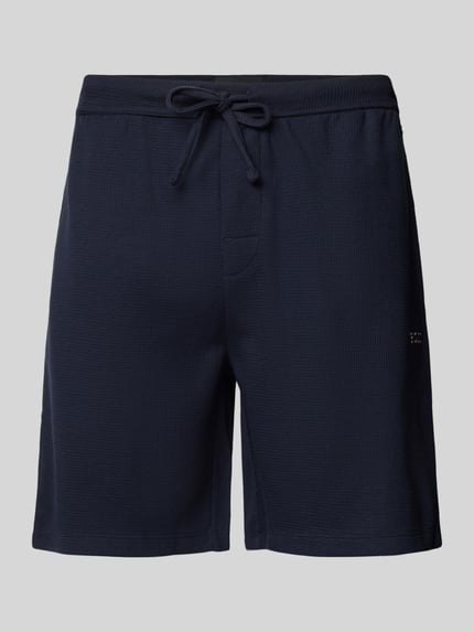 BOSS Regular Fit Sweatshorts mit Strukturmuster Marine 2