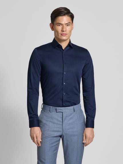 OLYMP No. Six Koszula biznesowa o kroju super slim fit z kołnierzykiem typu kent Granatowy 4