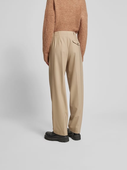 Closed Stoffen broek met scheerwol Middenbruin - 5