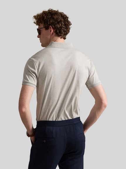 Polo Ralph Lauren Regular Fit Poloshirt aus reiner Baumwolle Hellgrau Melange 5