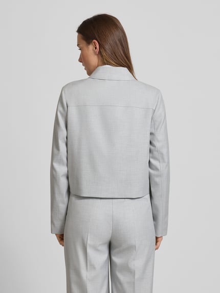 COMMA Regular fit blazer met paspelzakken Zilver - 5