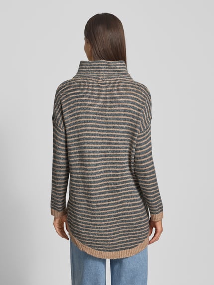 Apricot Sweter z dzianiny o kroju oversized z prążkowanymi wykończeniami Średnioszary melanż 5