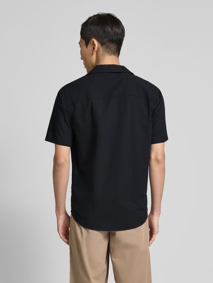GABBA Regular Fit Freizeithemd mit Label-Detail Modell 'Timo Seer' Black 5