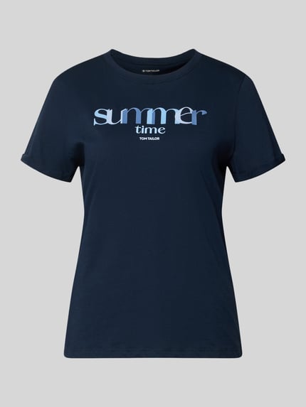 Tom Tailor regular fit T-shirt van puur katoen Marineblauw - 2