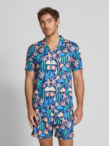 BOARDIES Freizeithemd mit Knopfleiste Modell 'Palm' Marine 4