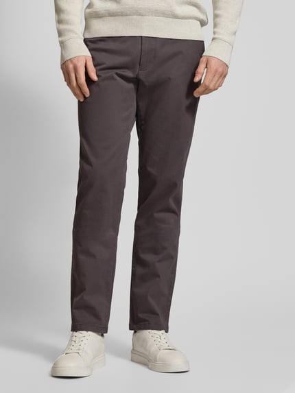 Christian Berg Men Chinos w kroju regular fit z francuskimi kieszeniami wpuszczanymi Antracytowy 4