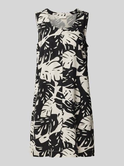 FREE/QUENT Minikleid aus Viskose-Leinen-Mix Modell 'LAVISCO' Black 2