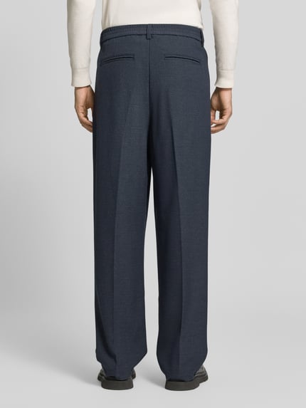 Casual Friday Regular fit bandplooibroek met elastische band model 'GRANT' Marineblauw - 5