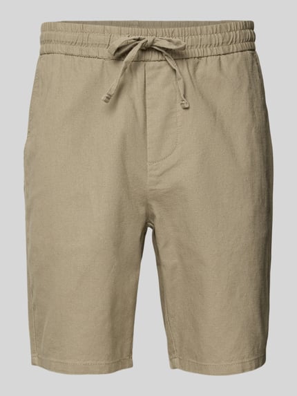 ONLY & SONS Korte broek van een mix van katoen en linnen, model 'LINUS' Taupe - 2