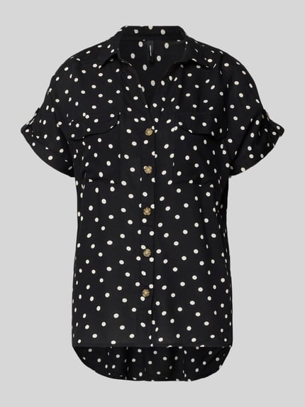 VERO MODA comfort fit blouse van pure viscose model 'BUMPY' Zwart - 2