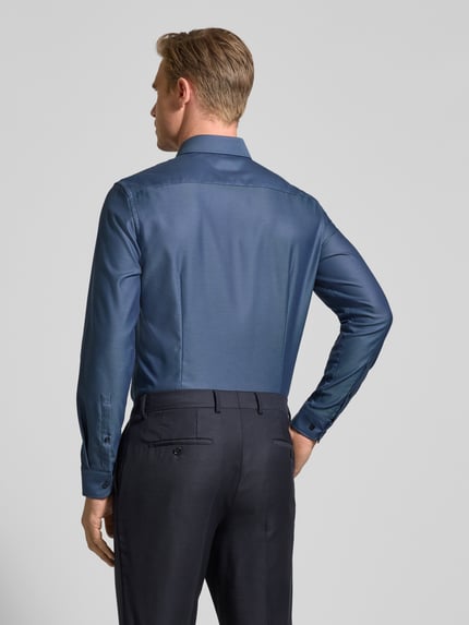 Jake*s Slim Fit Businesshemd in Premiumqualität Marine 5